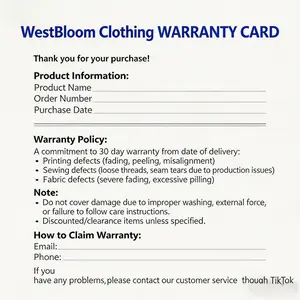 100% Cotton5-1 WestBloom Clothing: T-Shirts, Washed T-Shirts, Hoodies, After-Sales Card