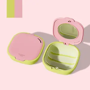 Portable Orthodontic Retainer Storage Box with Mirror, 1 Count Dental Braces Storage Case, Dental Care Product Organizer for Home & Travel