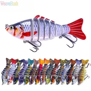 5Pcs 10cm 7-Segment Multi-Jointed Minnow Hard Lures, Lifelike Vib Swimbait for Fishing Lures Making, Freshwater Saltwater Bass Fishing