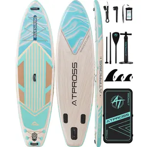 [Summervibes] 10'6''x33'' Inflatable Stand Up Paddle Board, 400lbs Load Extra-Wide SUP with Anti-Slip EVA Deck, Premium Accessories Kit, Stable Watercraft for Yoga, Surf