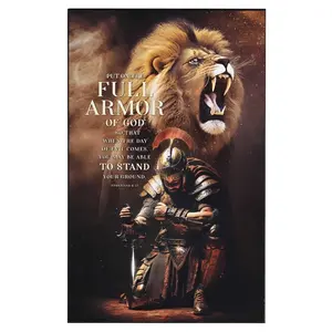 360 Stand MDF Wood Hanging Religious Wall Plaque - The Full Armor Of God, 7x11 in, Religious Decoration for Living Room, Ora Evil Home Decor Sign