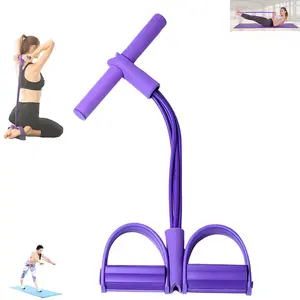 6-Tube Multifunction Pedal Resistance Bands Manual Tension Pedal Elastic Band for Sit-ups Arm Weight Training Aids Multi-Functional Yoga,  Workout Accessories
