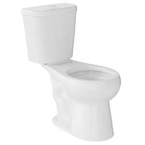 17" Round Dual Flush Toilet Bowl Only – Upgraded Power Flush, Top Dual Button, Includes Internal Tank Parts, No Seat – Perfect for Eco-Friendly Half Bath Remodel