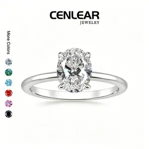 CENLEAR 3 Carat Oval Moissanite Ring - Lab Created Diamond Alternative Solitaire Engagement Ring Wedding Ring For Women Gift Box