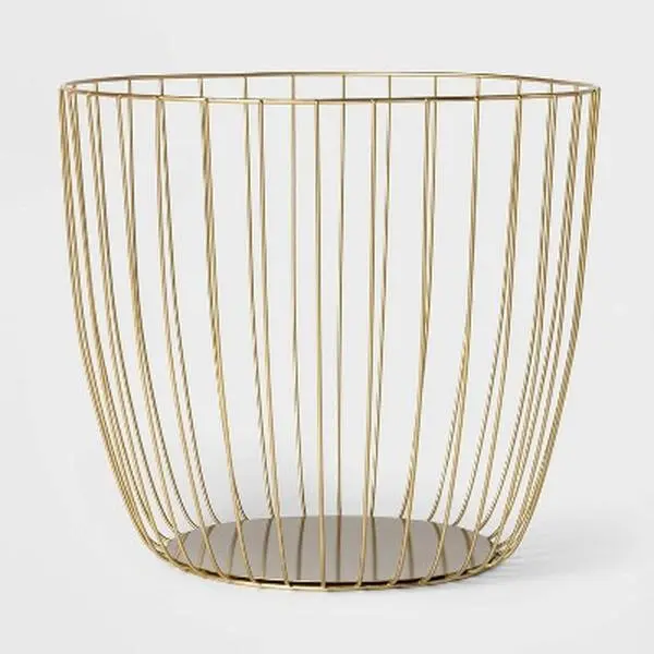 Large Metal Wire Basket Gold - Threshold Large Metal Wire Basket Gold - Threshold