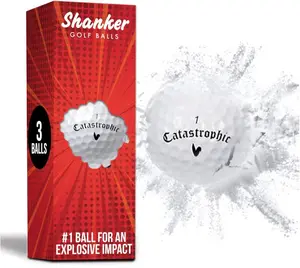 Shanker Golf Exploding Balls - Prank Balls That Explode on Impact - Funny Joke for Golfers (Sleeve of 3, Novelty)