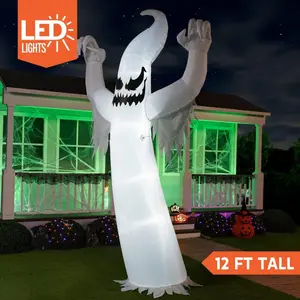 12ft Tall Halloween Inflatables Outdoor Decorations, Inflatable Yard Decorations, Blow Up Halloween Decor with Build-in LEDs for Scary Decor, Festive Holiday Display, Outdoor Party Decorations, Weatherresistant Decor, Large Halloween Figure