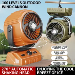 Portable Camping Fan with Super Bright LED Light, Adjustable Head, High-Speed Turbine Cooling, Durable Outdoor Design, Rechargeable Battery, Lithium Battery Fan, Multifunctional Fan