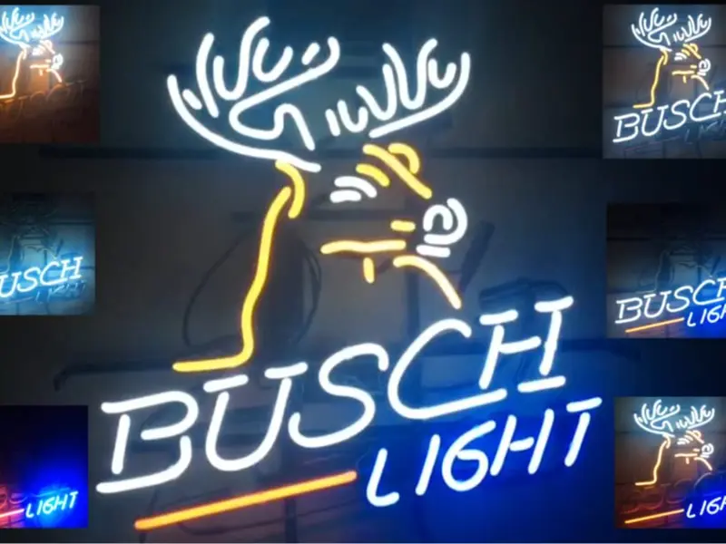 Custom 20"x20" Busch Light Sign Flickering Scanning Style Neon Sign Real Glass Neon Sign Shipping from USA