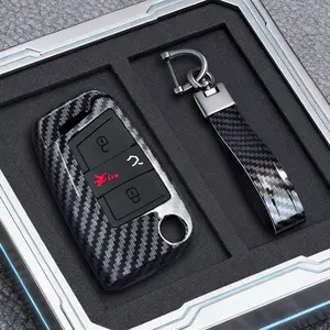 Abs Carbon Fiber Style Car Key Case Box, Compatible with Volkswagen Golf 7 Mk7, Tiguan Mk2, Seat Ateca Leon Fr 2, Ibiza, Skoda Octavia