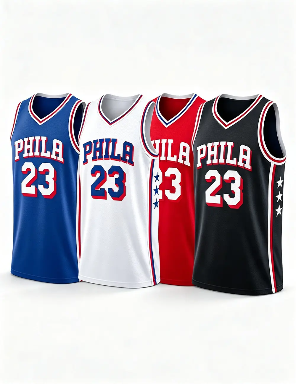 Unisex Basketball #23 James Philadelphia Team Swingman Jersey, Youth Loose Basketball Athletic Tank Top, Vintage Striped Mesh Sleeveless Jersey, Kids Competition Clothing