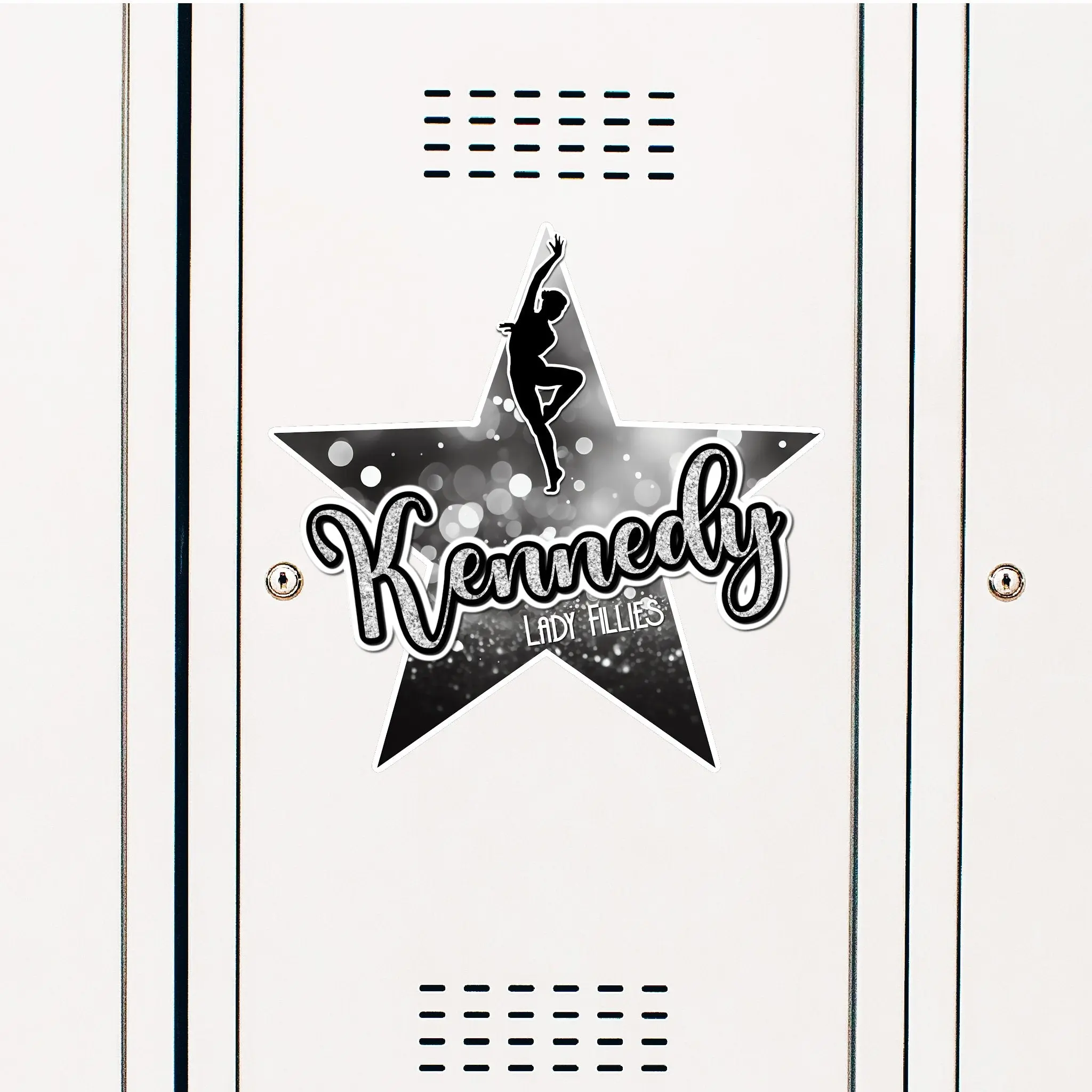 Dance Star Locker Sign Decoration - Customizable Black Hanging Accessory for School Lockers & Team Spirit Ornaments