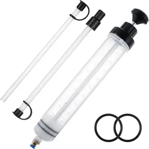 Automotive Fluid Extractor Pump with Long Rubber Hose, Oil Change Syringe, Manual Fuel Suction & Filler, Fluid Oil Change Evacuator, Manual Oil Transfer Pump, Transmission Oil Filler Pump, Manual Oil Fluid Extractor, Car Maintenance Tool