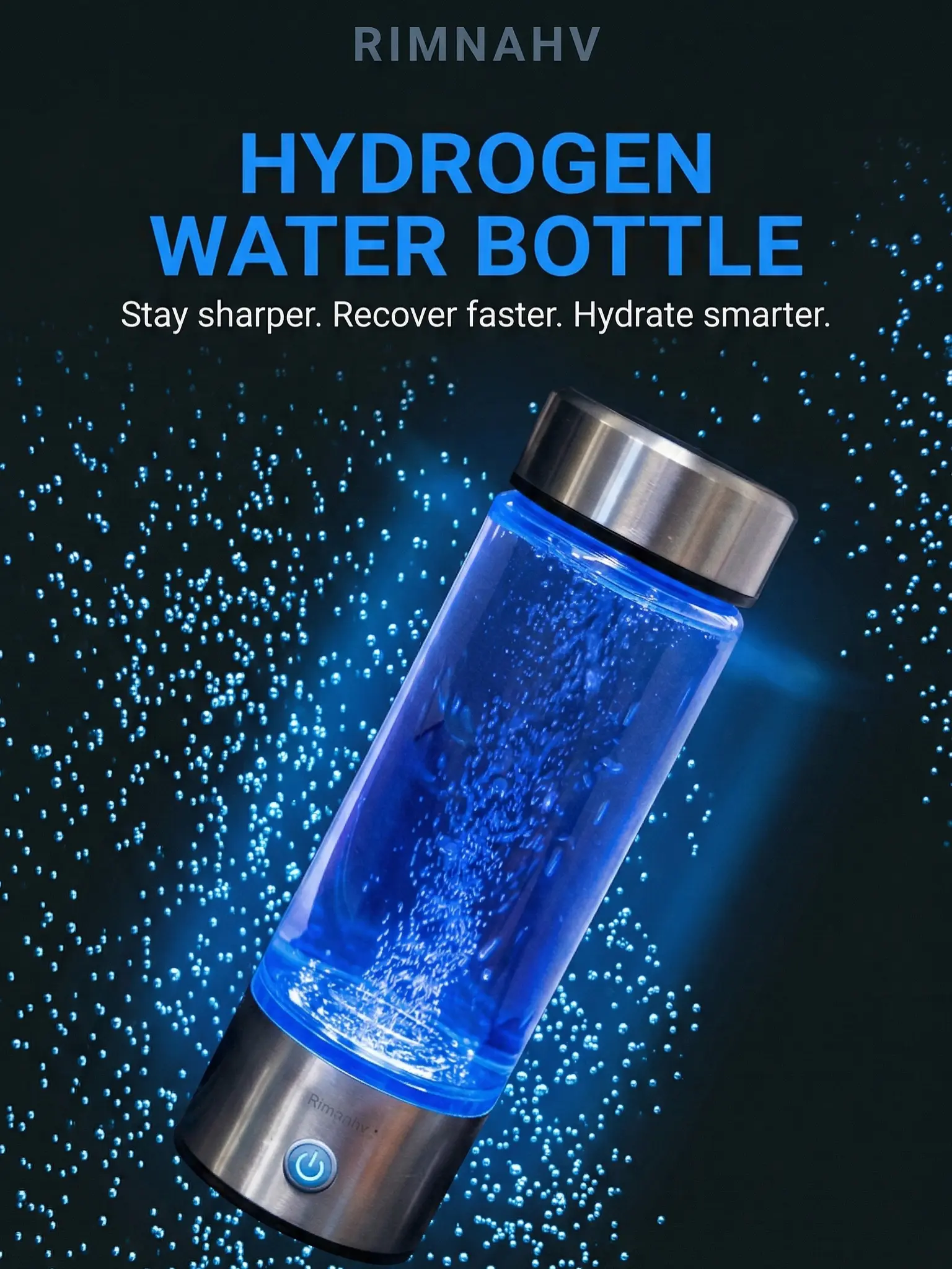 Rimnahv Hydrogen Water Bottle Portable Hydrogen Rich Water Generator Using SPE/PEM Technology 1500PPB Easy to Carry Glass Stainless 420 ML Steel Hydrogen Rich Water Bottle Birthday Gift