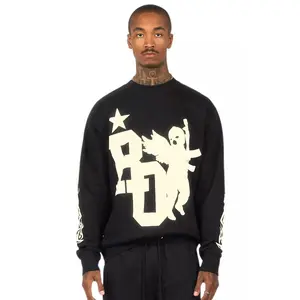 Pluton Black/Cream Graphic Crewneck Sweatshirt