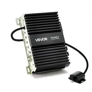 VEVOR Compact Aluminum Alloy 1-Channel Class D Monoblock Car Amplifier, 400W RMS MAX, 1/2/4 Ohm Stable, Low Distortion, Remote Subwoofer Level Control, Low Pass Filter, Bass Boost, Phase Shift, Volume Control