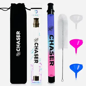 Chaser Brand Shot Glass Straw Duo - Stylish Leak-Proof Drinkware for Any Bottle or Glass - Perfect Gift for Smooth Sipping - Includes Funnel & Cleaning Brush