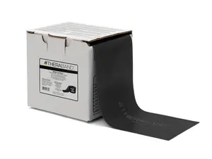 THERABAND Resistance Band 50 Yard Roll, Special Heavy Black Non-Latex Professional Elastic Bands For Upper & Lower Body Exercise, Physical Therapy, Pilates, & Rehab, Dispenser Box, Level 6