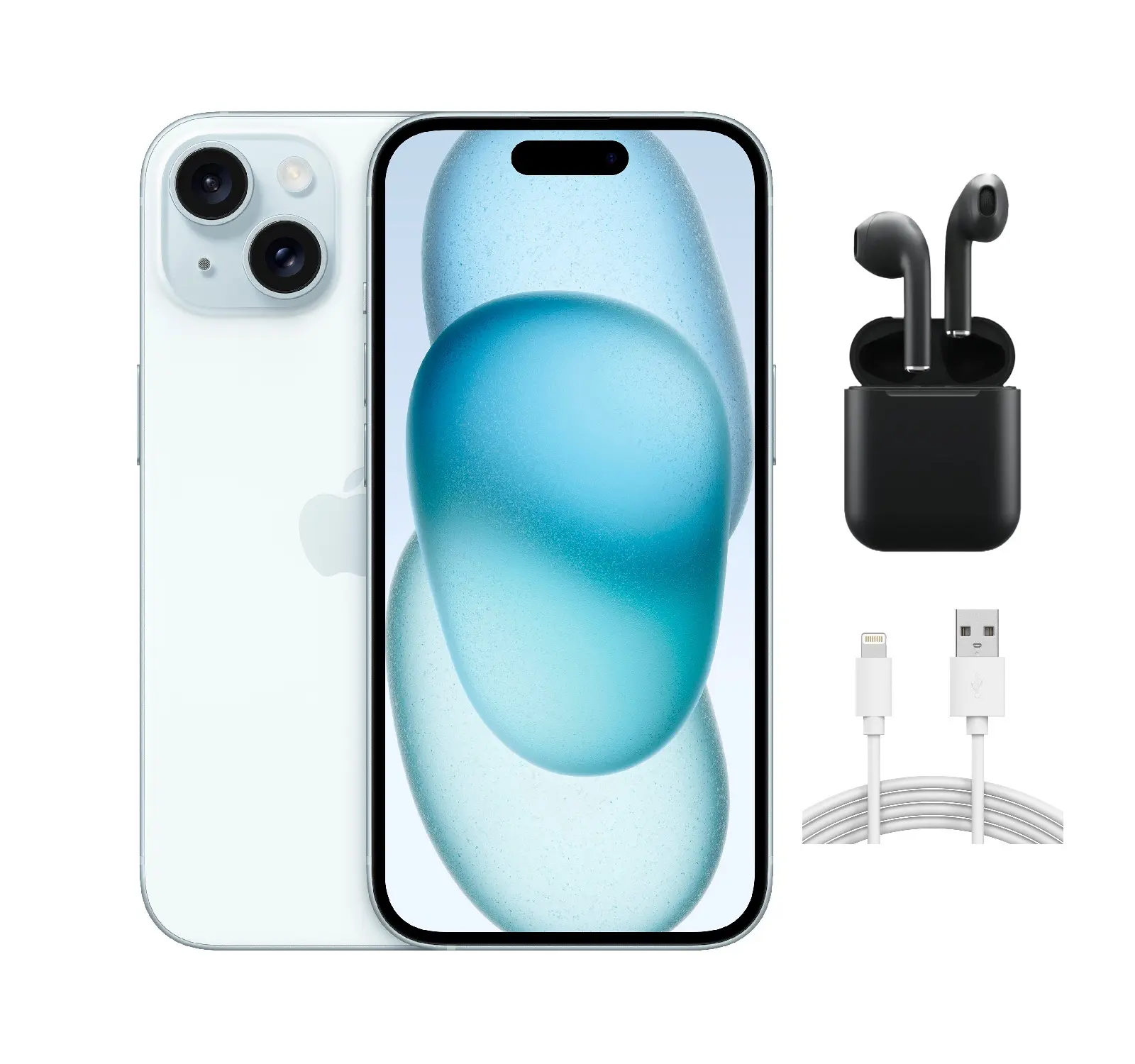Refurbished iPhone 15 (Fully Unlocked) A2846 Excellent Condition with Wireless Earbuds & 1 Year Warranty