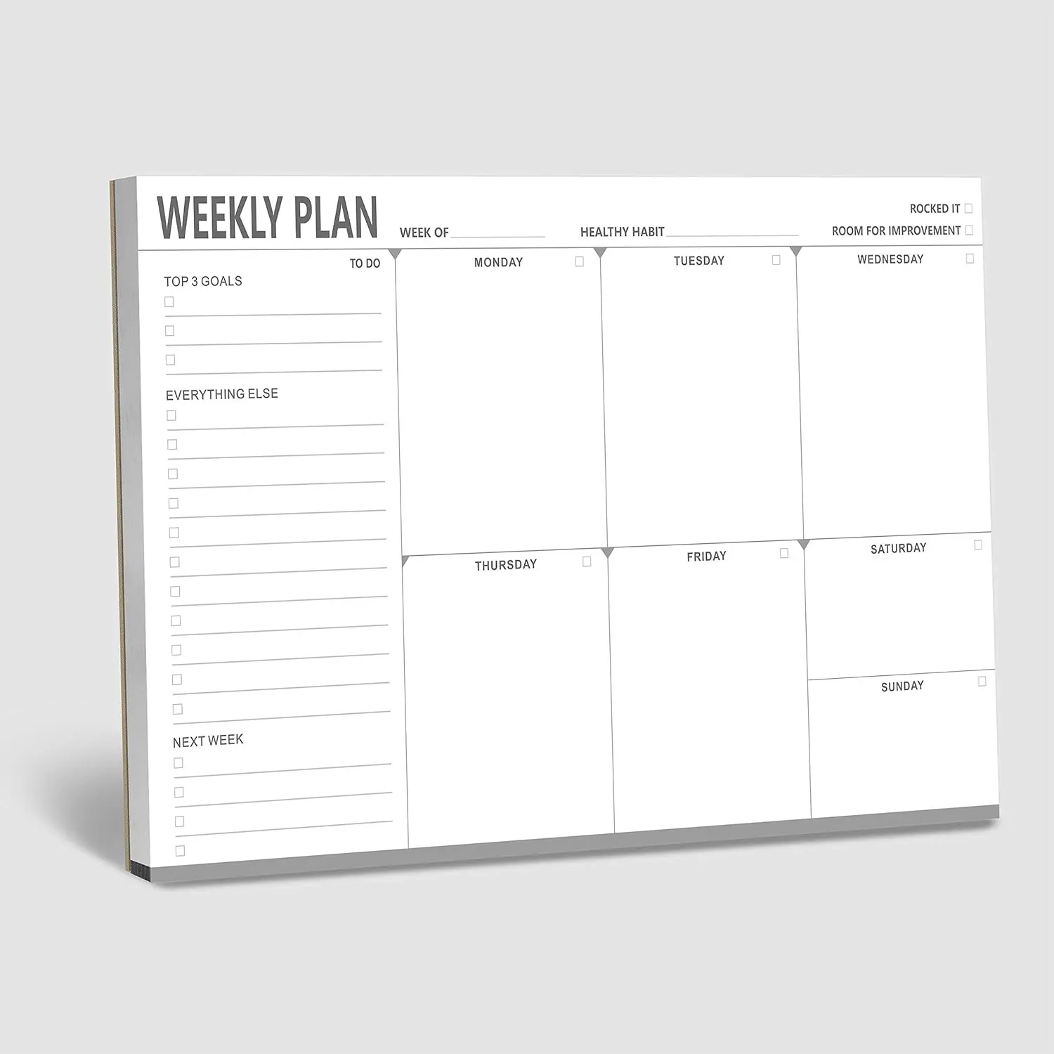 Weekly Planner Desktop List Note Pad  with  Mountings for Fridge Locker (90 Sheets 9" x 6")