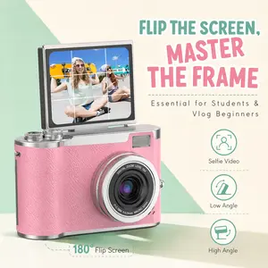 Entry-level CCD cameras for primary and secera for shooting photos and recording videos, with music playba function, 4K high-definition pixels, built-in LED lighting, suitable for photography enthusiasts and daily use.