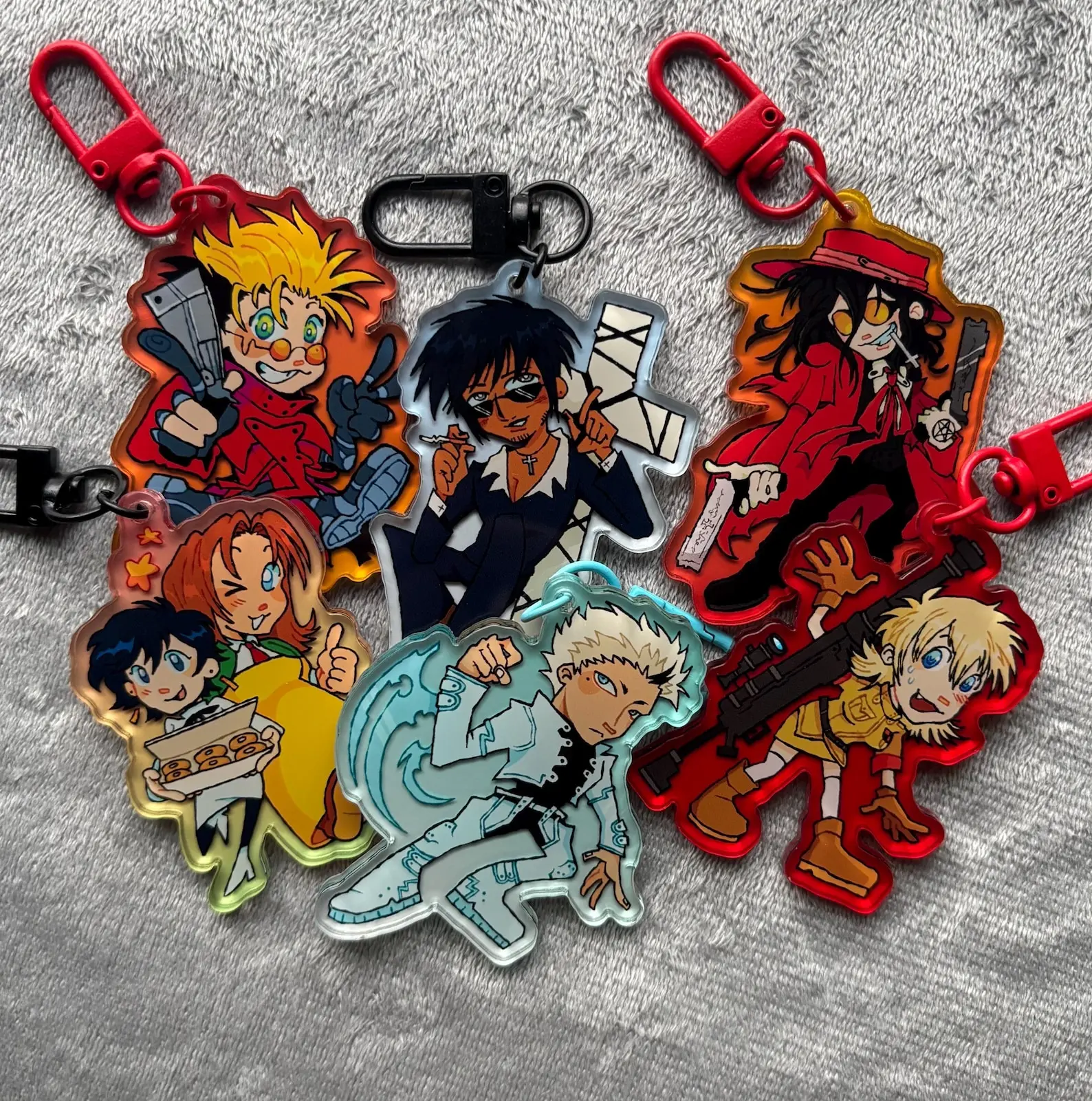 Trigun + Hellsing Acrylic Keychains, Halloween gifts
