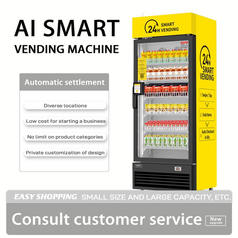 Vending Machine，HAHA Vending DC-542D Combo Vending Machine,Smart Refrigerated Beverage Vending Machine with Touch Card Reader
