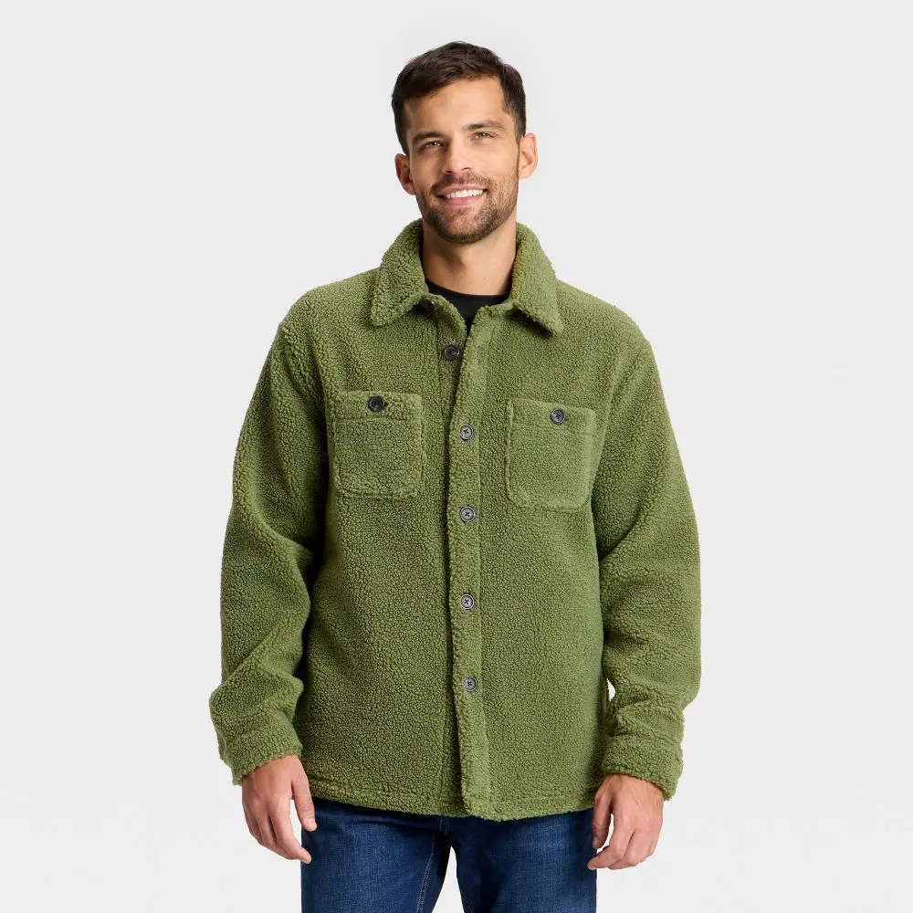 Men's Vintage High Pile Full Button Jacket - Goodfellow & Co