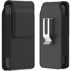 Holster for   16/15/14/13/12/11 Plus Pro Max/XS Max, Cell Phone Case with Belt Clip Carrying Vertical Leather Pouch (Fits with  or Any Case)