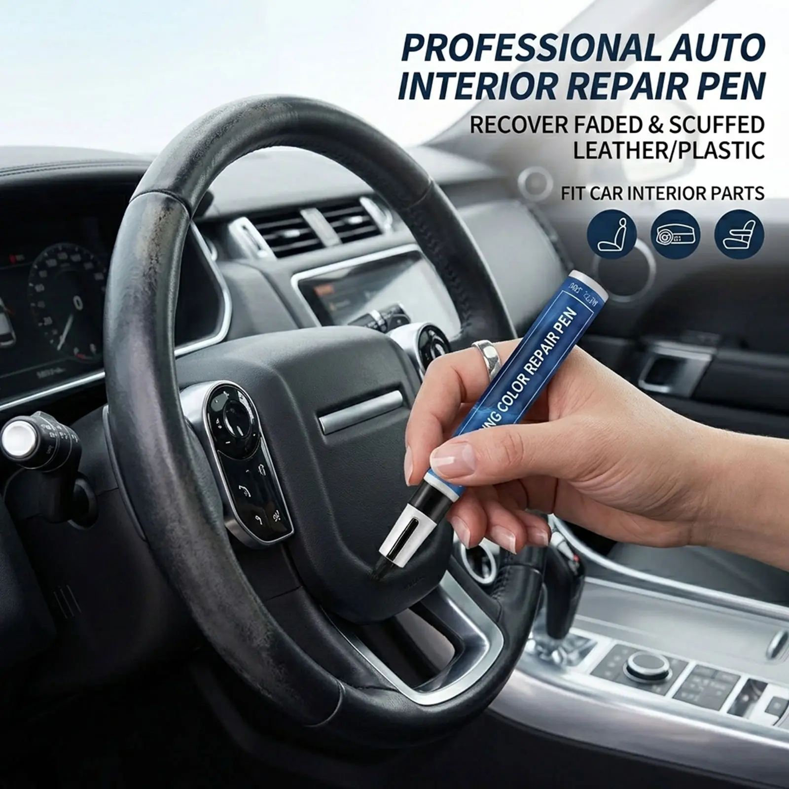 Car Interior Color Repair Pen (0.7oz/20g)Professional Auto Interior Repair Pen for Faded & Scuffed Leather Plastic Fit Car Interior Parts
