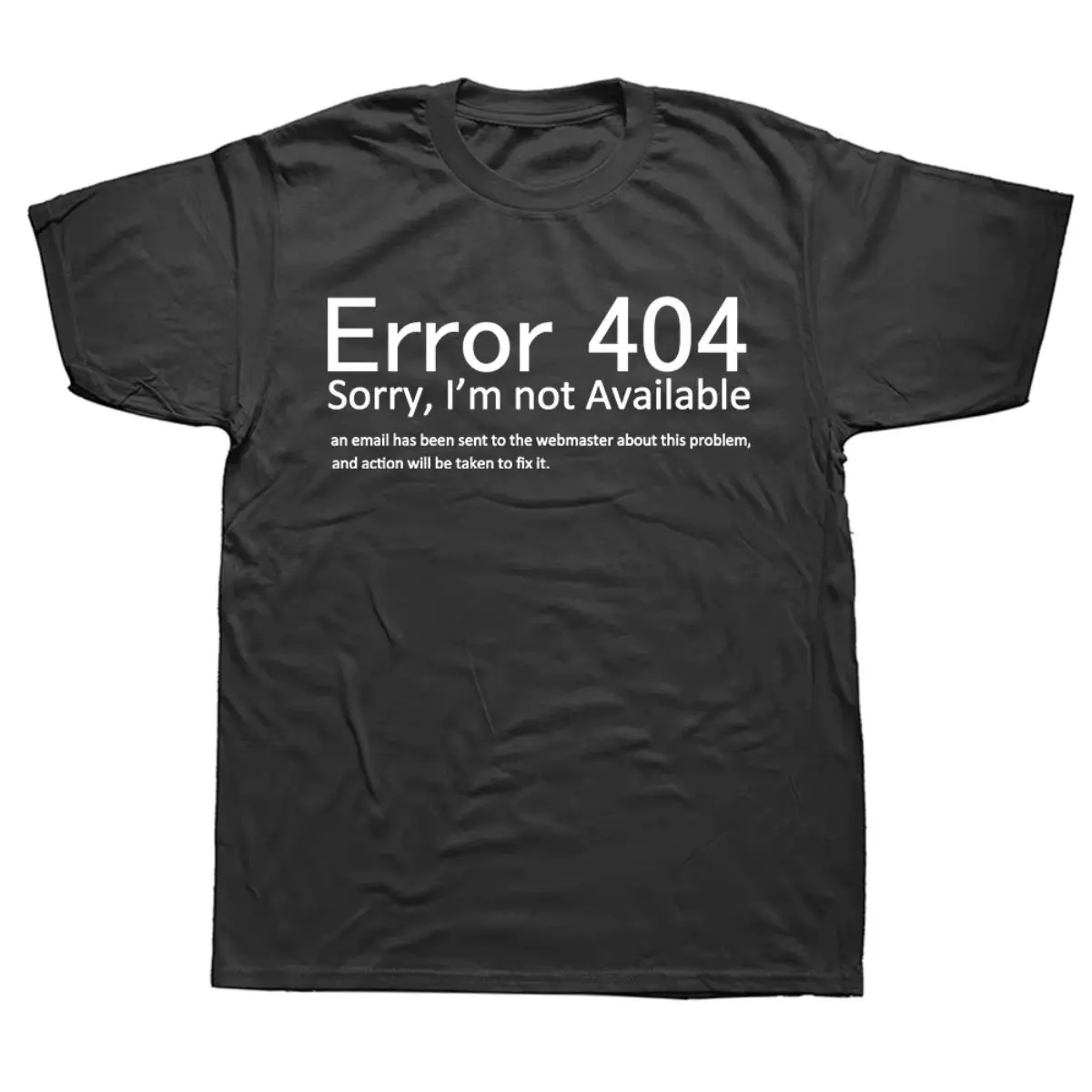 Men's Soft Basic Shortsleeve Round Neck T-Shirt - Classic Raw 404 Error Coding Graphic Top for Geek Programmers, Casual Loungewear Menswear