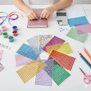 Self-Adhesive Rhinestone Stickers, 4mm Gem Stickers for Nails, Phone & Car diy decoration, sparkling Craft Gems for Jewelry Making, Scrapbooking, Art Projects