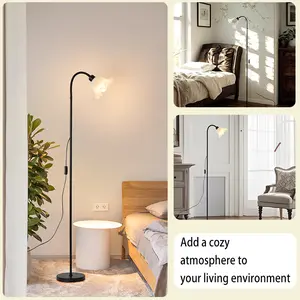 Soothing Lily of the Valley Floor Lamp | Smart App Control + Sleep-Aid Mode  Adjustable Angle & Light Color — Available in Black or White to Elevate Your Bedroom Ambiance