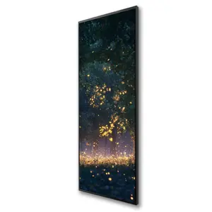212 MAIN Luminous Glowing Leaves Green Framed Artwork - 16x48 in. Artistic Print, Artistic Wall Arts, Home Decor Decoration for Rooms