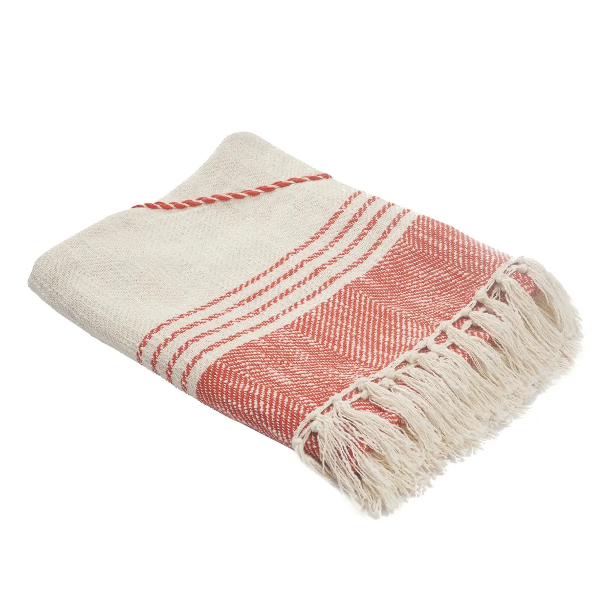 360 Stand Woven Cotton Striped Throw Blanket - Lightweight Cozy Warm Blanket, Woven Fabric, 0.2x50x60 in, Farmhouse Vibes, Soft Texture, Cotton Fiber, Lightweight Cozy Blanket