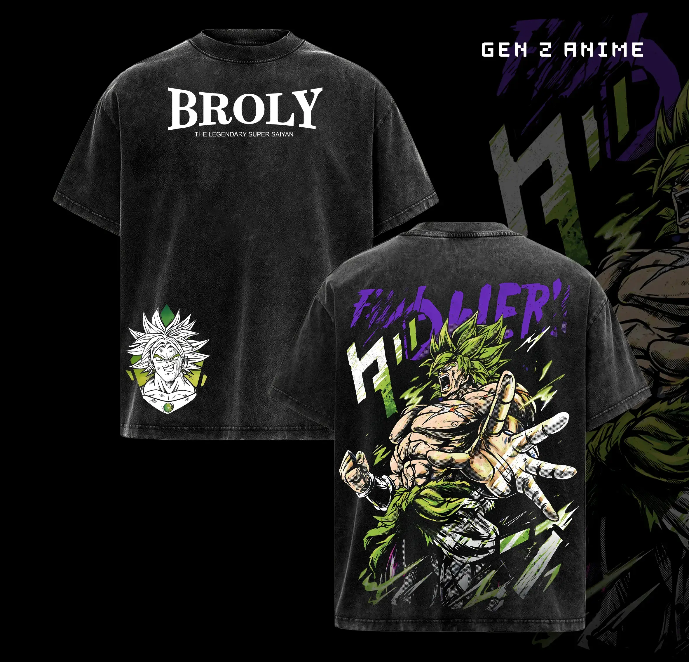 Vintage Washed Broly Anime Graphic Tee DBZ Heavy Cotton Streetwear Shirt for Men Women Gym Pump Cover 90s Y2K Casual Premium Soft Short Sleeve Unisex T-Shirt Daily Wear Legendary Super Saiyan Merch Japanese Animation Trend Essentials Collection Apparel