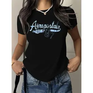 Chic and Comfortable Women's Relaxed Fit Tee – Vintage-Inspired Aeropostale Graphic T-Shirt