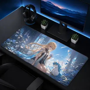 Wuthering Waves Cartethyia Anti-Scratch Mouse Pad, Large Locking Edge Gaming Desk Mat, Non-Slip Rubber Surface Extended Keyboard Mousepad for PC Office Use, Ideal Gift, Anti-Scratch Mouse Pads