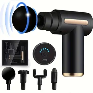 High-torque portable deep tissue massage gun - professional massager, 6-speed adjustment, 4 massage heads - USB rechargeable, lithium battery, odorless, full-body muscle massage, suitable for various occasions.