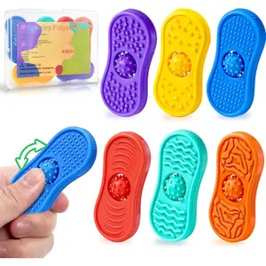 Sensory Fidget Toys For Kids 6 Pack Silicone Worry Stones for Autism & ADHD Calming Down Quiet Figette Classroom Must Have Stress Toys for Anxiety Relief Office Desk Toy Set Easter Basket Stuffer GiftWUKH