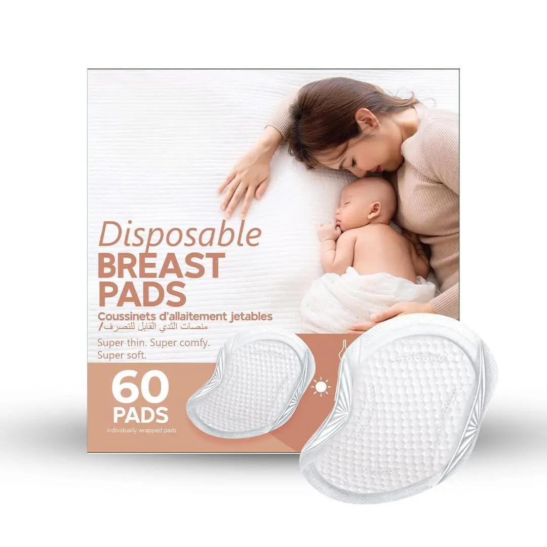 Disposable Nursing Pads for Breastfeeding |   60 pcs |   Breastfeeding Essentials, Super Absorbent and Breathable Breastfeeding Pads, Individually Packed for Easy Access