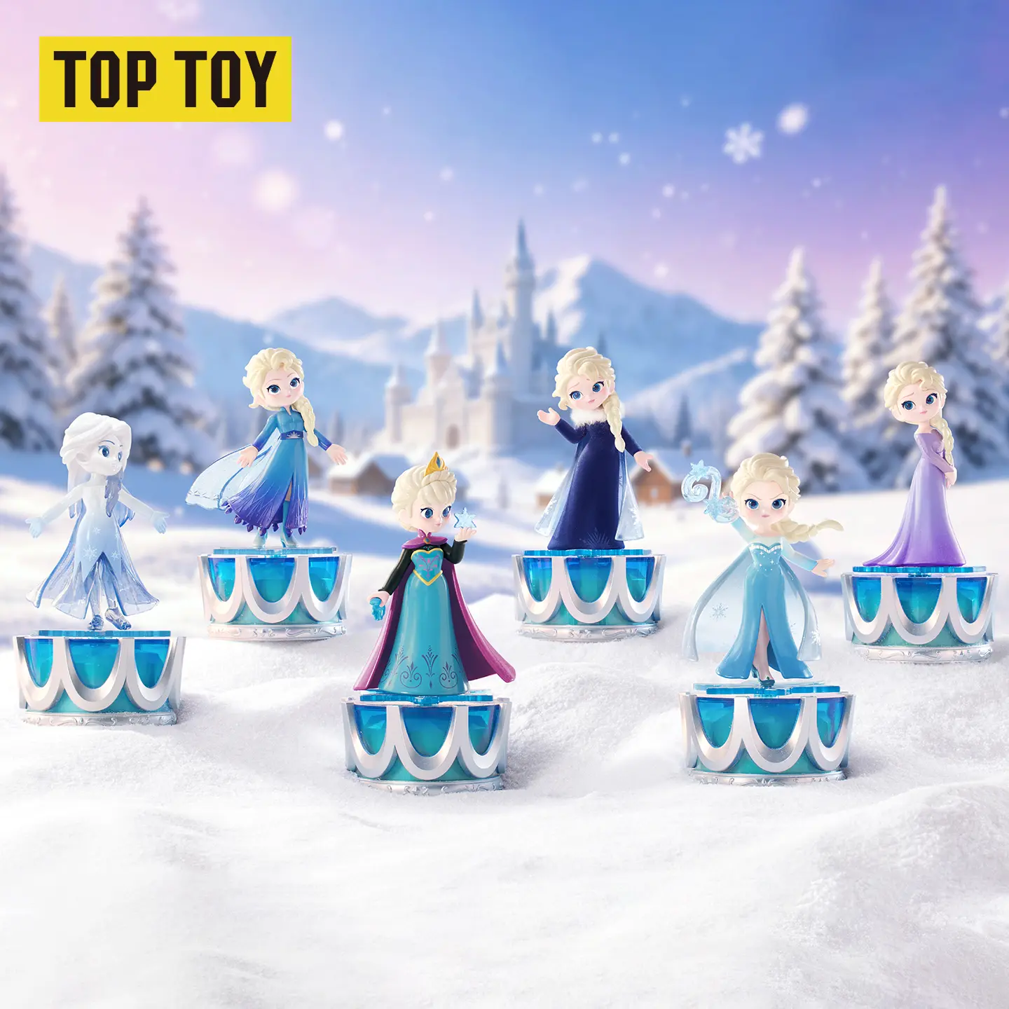 TOPTOY Frozen Queen Return Music Box Figure Blind Box. Delicate Rotatable Music Mechanism, Elegant Elsa Character Modeling, Compact Size For Summer Bedroom Decor. Dreamy Ornament And Perfect Surprise Gift For Frozen Collectors