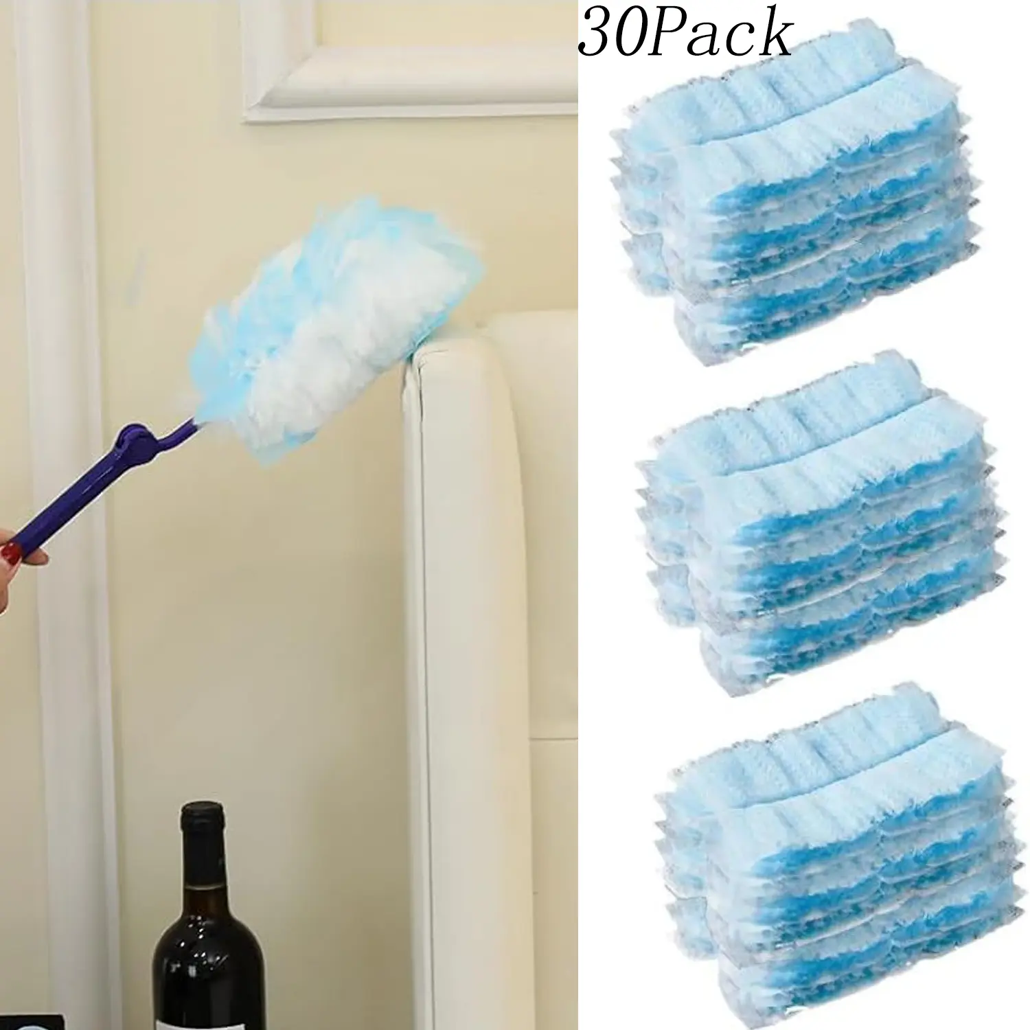 30 Pack Disposable Dusters Refills,Multi Surface Dusting Brush,Heavy ...