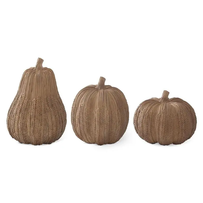 Light Brown Resin Wheat Pumpkins - 3 Sizes