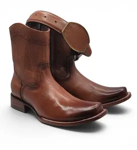 Bota Vaquera para Hombre Punta Dubai de Piel Privo Color Miel – Hooch Boots H52PD5195