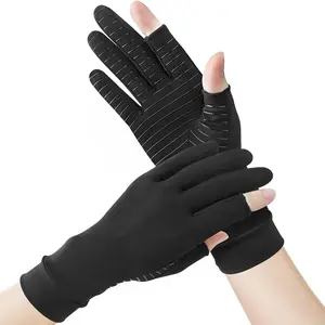 Copper Compression Gloves for Women & Men, Fingerless Design for Typing, Ideal Sports Support, Comfortable Handwear, Training Gloves