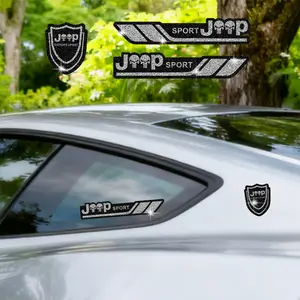 4Pcs/set Car Stickers For Jeep Models Shiny Logo Creative Personality Decals Bumper Reflective Diamond Tail Sticker