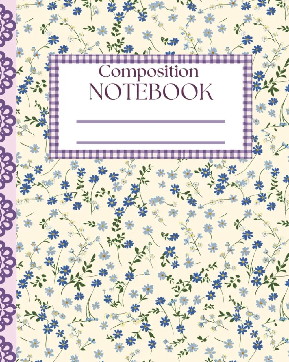 Composition Notebook Coquette Girly Aesthetic Purple Floral: College Ruled Paper