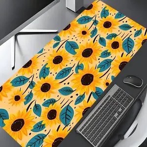 Sunflower Pattern Mouse Pad, Non-slip Rubber Pad, Aesthetic Desktop Decoration Protective Pad for Home, Office, Laptop, Desktop Computer Games, Desktop Accessory