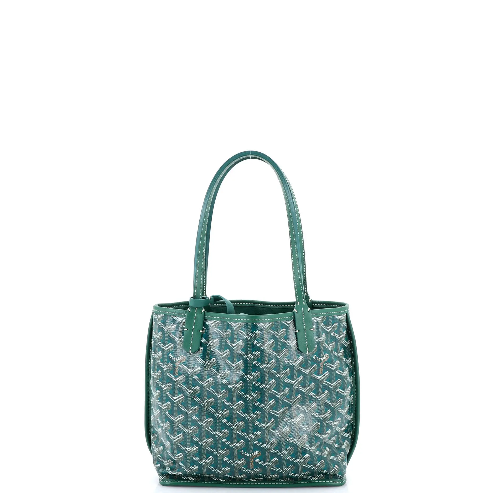 Pre-owned Goyard Canvas Coated Top Handle Bags Anjou Reversible Tote Coated Canvas Mini by Rebag
